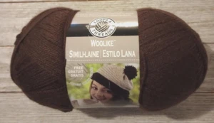 yarn crochet knit loops & threads woolike simili-laine #1 chocolate skein new - Picture 1 of 2