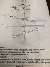 Modern Gold Metal Sputnik Chandelier Mid Century Ceiling Hanging Lamp w/ 6 Light