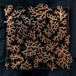 Sello de cobre Tjap Cap Chop artesanal Batik coral #2 8" x 8" hecho a mano Indonesia - Imagen 1 de 2