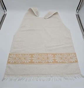 Vintage Cannon Monticello Bath Towel Cream Tan fringe HANDMADE APRON MCM Retro - Picture 1 of 6