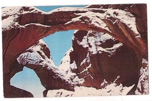 Arches National Monument DOUBLE ARCH Sandstone WINDOWS Section Utah Postcard UT - Picture 1 of 2