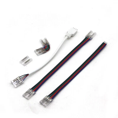 COB FOB LED STRIP Connector 2/3/4pin 8/10mm flexible corner strip to wire clip - Image 1 of 4