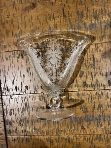 Vintage Heisey Orchid Crimped Fan Vase 6 1/2” Rare Etched Elegant Glass - Picture 1 of 7