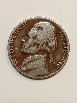 Jefferson 1940 5 centavos - Planchet recocido incorrecto Foto 1 de 2