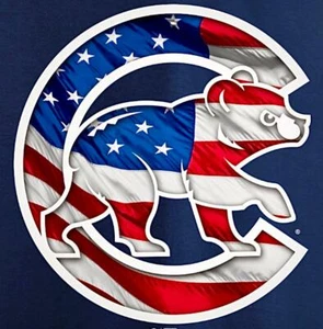 (3) Chicago Cubs USA Waterproof Vinyl Stickers 3x3 Stars Stripes Car Decals - Picture 1 of 1