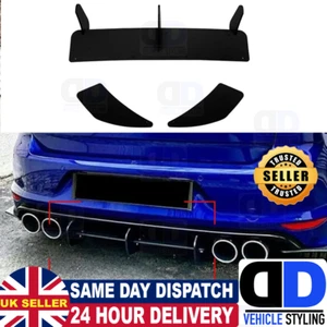 VW Golf R Mk7 2013-2016 Blade Style Diffuser Rear Body Kit Spoiler Gloss Black - Picture 1 of 7