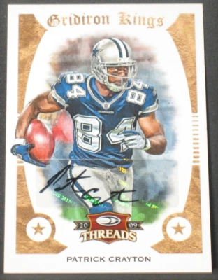 Patrick Crayton 2009 Donruss Threads Gridiron Kings Autograph (87/150) Cowboys - Image 1 of 2