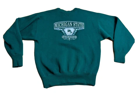VTG 90’s Michigan State Spartans Men’s Crewneck Embroidered Sweatshirt Size M Cover