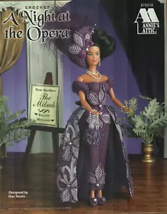 USED A NIGHT AT THE OPERA FASHION DOLL DRESS ANNIE'S ATTIC CROCHET PATTERN BOOK - Picture 1 of 2