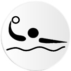 Logo icône water-polo - Pack de 100 autocollants de cercle 3" x 3" - Équipe sportive athlète
