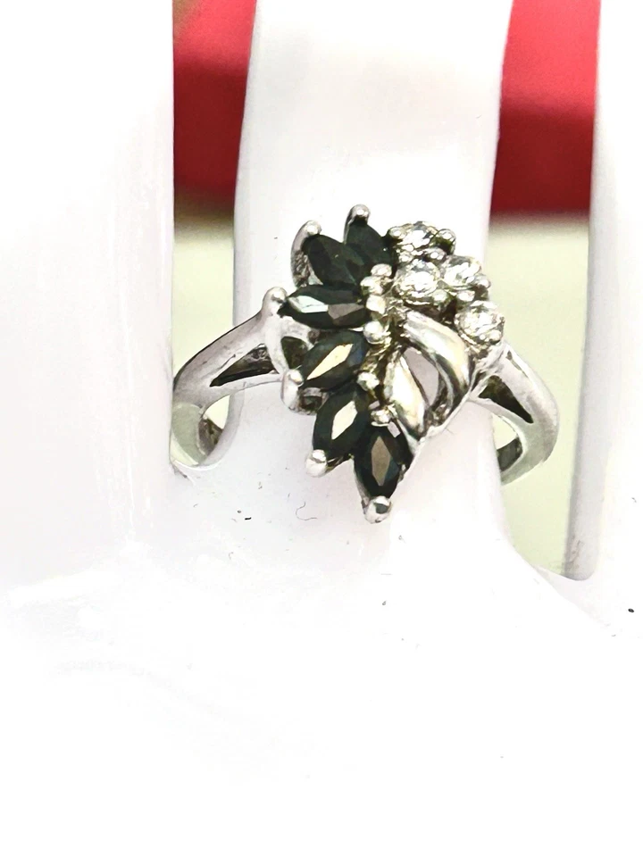925 Black Sapphire Cz Ring Avon Sz 6.  - Image 1 of 4