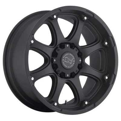 Black Rhino Glamis 17x9 8x6.5 Matte Black 17" 12mm Truck For Ford Chevy Ram Rim - Image 1 of 4