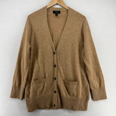 Suéter para mujer CHARTER CLUB de lujo cachemir con botones cárdigan abuela camel Foto 1 de 4
