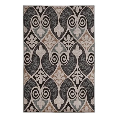 Alfombra Linon Milan Bilson Hecha a Máquina Polipropileno 8'x10'4" en Negro Foto 1 de 4