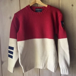 Polo Ralph Lauren Men’s M Wool Sweater Ski Patch Color Block Classic - Picture 1 of 8