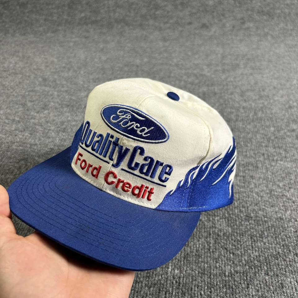 Gorra De Colección Dale Jarrett Gorra Snap Back Para Hombre Blanca Azul NASCAR Carreras Llamas Foto 1 de 4