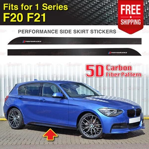 Fits BMW F20 F21 1 Series Sport Side Skirt Sticker 5D CARBON PATTERN Vinyl Decal - Picture 1 of 10