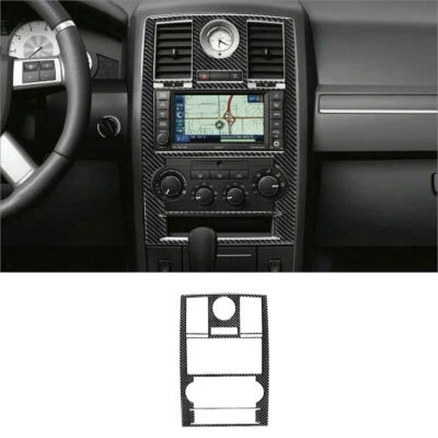 Para 2008-2010 Chrysler 300 fibra de carbono interior rádio console acabamento capa - Imagem 1 de 4