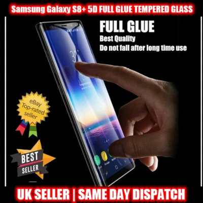 CRISTAL TEMPLADO 5D PEGAMENTO COMPLETO + Funda Protectora SILICIO TRANSPARENTE para Samsung Galaxy S8+ Foto 1 de 4