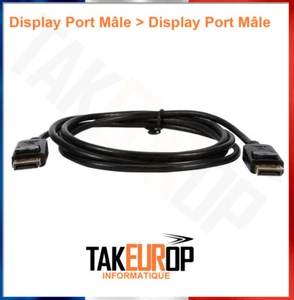 Câble DP Mâle (Display Port) vers DP Mâle (Display Port) Noir Longueur 1,8 mètre - Zdjęcie 1 z 3