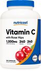 Nutricost Vitamin C with Rose Hips 1025mg, 240 Capsules