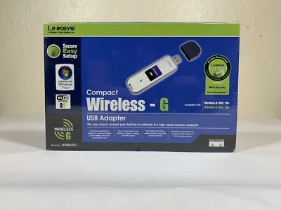 Linksys WUSB54GC Compact Wireless-G USB 2.0 WIFI Network Card Adapter Dongle - Image 1 of 4