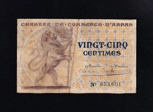 F.C. FRANCIA FRANCE , ARRAS , 25 CENTIMOS , MBC- (VF-) . - Picture 1 of 2