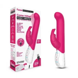 Rabbit Essentials Rechargeable come hither G-Spot Rabbit - Hot Pink - Picture 1 of 1
