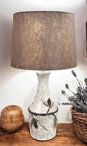 Rustic Pine Boughs Vase Country Home Table Lamp W/Shade - Picture 1 of 3