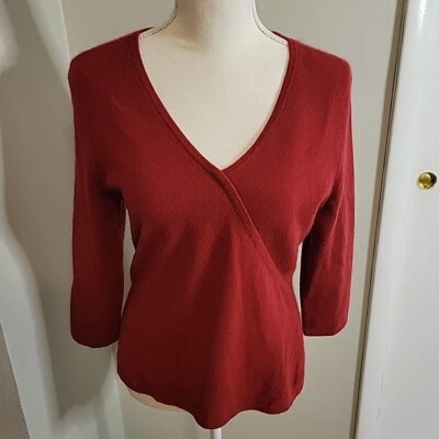 Suéter Daniel Bishop Imitación Envoltura Cachemira Rojo Mediano Foto 1 de 4