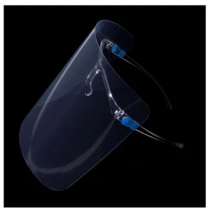 SAFETY GLASSES W VISOR DUST PROTECTION FULL FACE SHIELD PROTECTOR CLEAR ANTI FOG - Picture 1 of 4