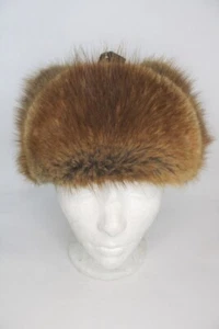 SHOWROOM NEU BRAUN MOSCHUSRATTE FELL & LEDER HUT HERREN HERREN GRÖSSE 21,5" - Bild 1 von 9