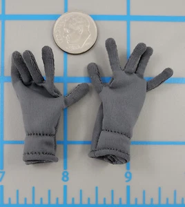 WWII German grey cloth gloves 1/6 scale toys DID soldier alert dragon bbi (A) - Picture 1 of 1