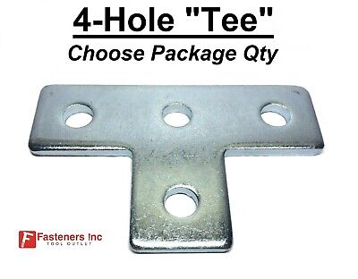 4-Hole Flat Splice Plate  Tee   T  Fitting For Unistrut Channel #4627 P1031 Zinc • 9.99$