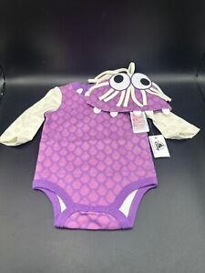 NWT Disney Parks Monster’s Inc BOO Bodysuit Costume & Baby Hat 0-3 Months