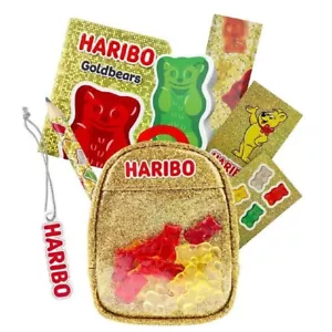Real Littles Gold Sparkle Goldbears Haribo Micro Backpack Charm 6 Accessories - Picture 1 of 3