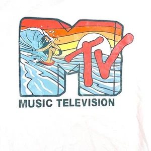 Vintage Inspired MTV Surfing Logo White T-Shirt XXL 100% Cotton - Picture 1 of 5