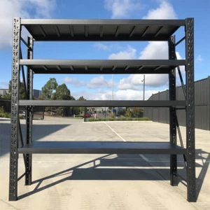 1.5M Matte Black Heavy Duty Workshop Racking Storage Shelving Garage Shelf Racks - Picture 1 of 23