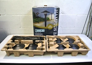 Hampton Bay 1002 757 160 Riverdale LED Pathway Light 6 Pack Kit- Black - Picture 1 of 16