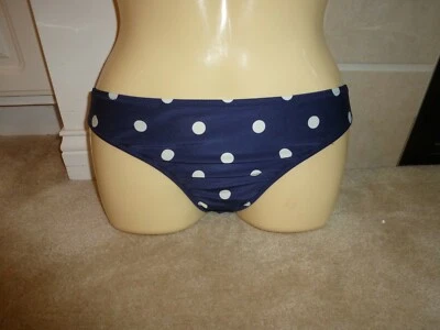 ANTIGUO TRAJE DE BAÑO AZUL MARINO XXLGE 2XL XXL 20 AZUL MARINO BLANCO PUNTO BIKINI PARTE INFERIOR NUEVO Foto 1 de 2