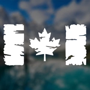 Distressed Canada Flag Decal | Eroded Car Window Door Bumper Vinyl Sticker - Picture 1 of 4