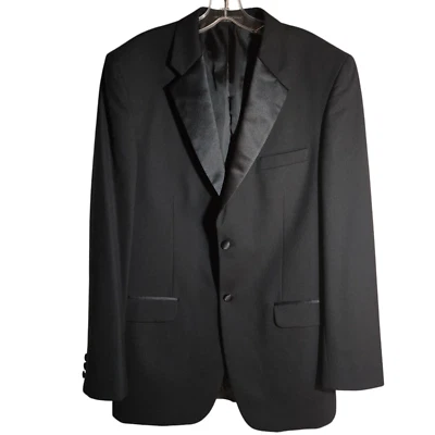 Chaqueta Esmoquin Jones New York 44L 100% Lana Negra Dos Botones Completamente Forrada Foto 1 de 4