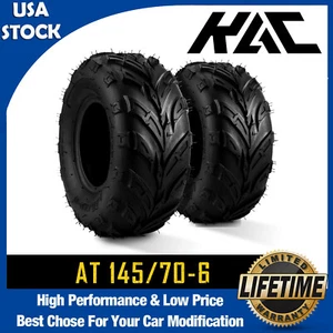 Pair 156LBS ATV Tires All Terrain Tubeless 145/70-6 4PR Rated For Go Kart Rubber - Foto 1 di 12