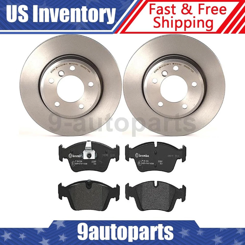 Kit de frenos delanteros Brembo rotores de disco pastillas de freno para BMW 325i 2001-2005 Foto 1 de 4