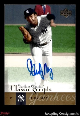 2004 UD Yankees Classics Scripts #58 Rudy May AUTO YANKEES - Image 1 of 2
