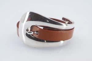 Hermès Bracelet  - Silver (Ag  925) Leather bracelet - Picture 1 of 14