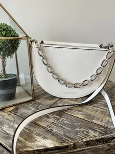Calvin Klein Chalky White Saddle Crossbody/Shoulder Bag Brand New - Picture 1 of 5