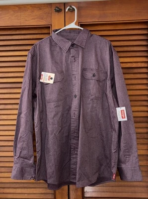Wrangler Purple Casual Button Down Long Sleeve Shirt Adult Size XL - Image 1 of 4