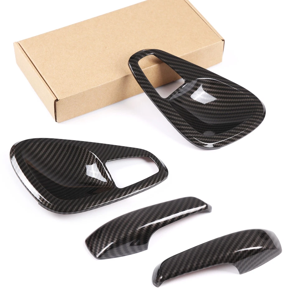 Compatível com 2011-2014 Smart Fortwo 451 tampa de acabamento de maçaneta de porta interior ABS fibra de carbono - Imagem 1 de 4