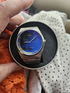 Men's Stainless Steel Storm Watch Blue Face - Picture 1 of 10
